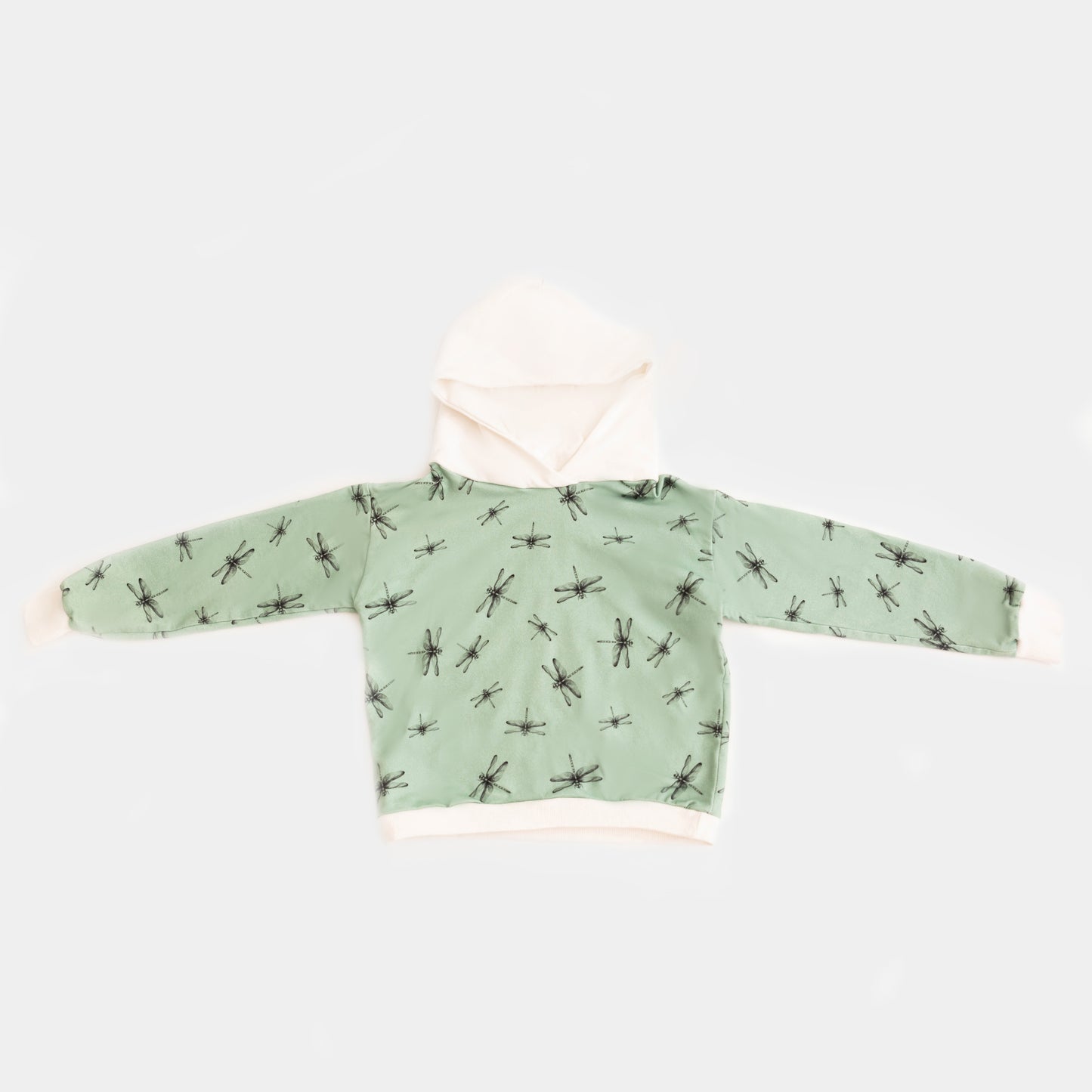 Sudadera Capucha Libélulas Verde