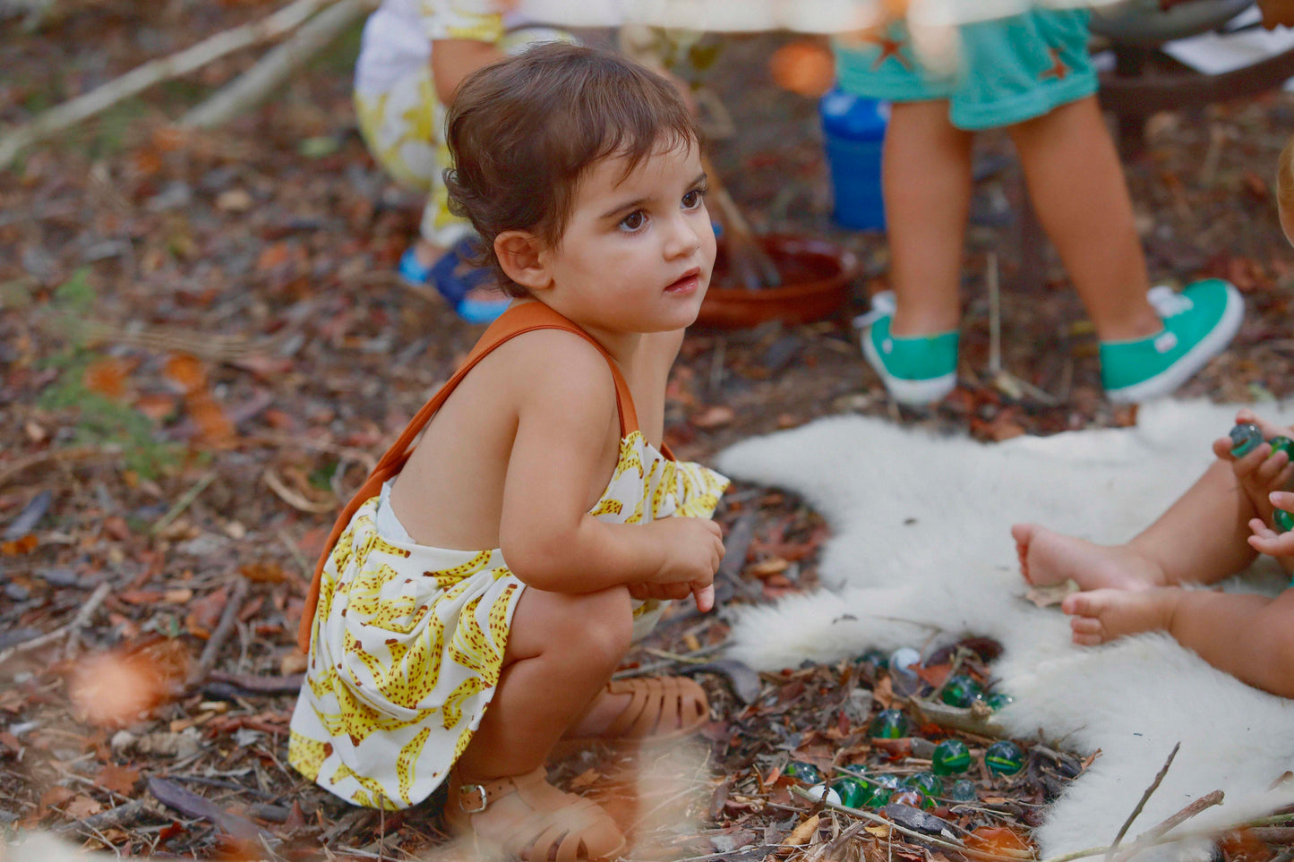 Vestido Infantil Tirantes Plátanos