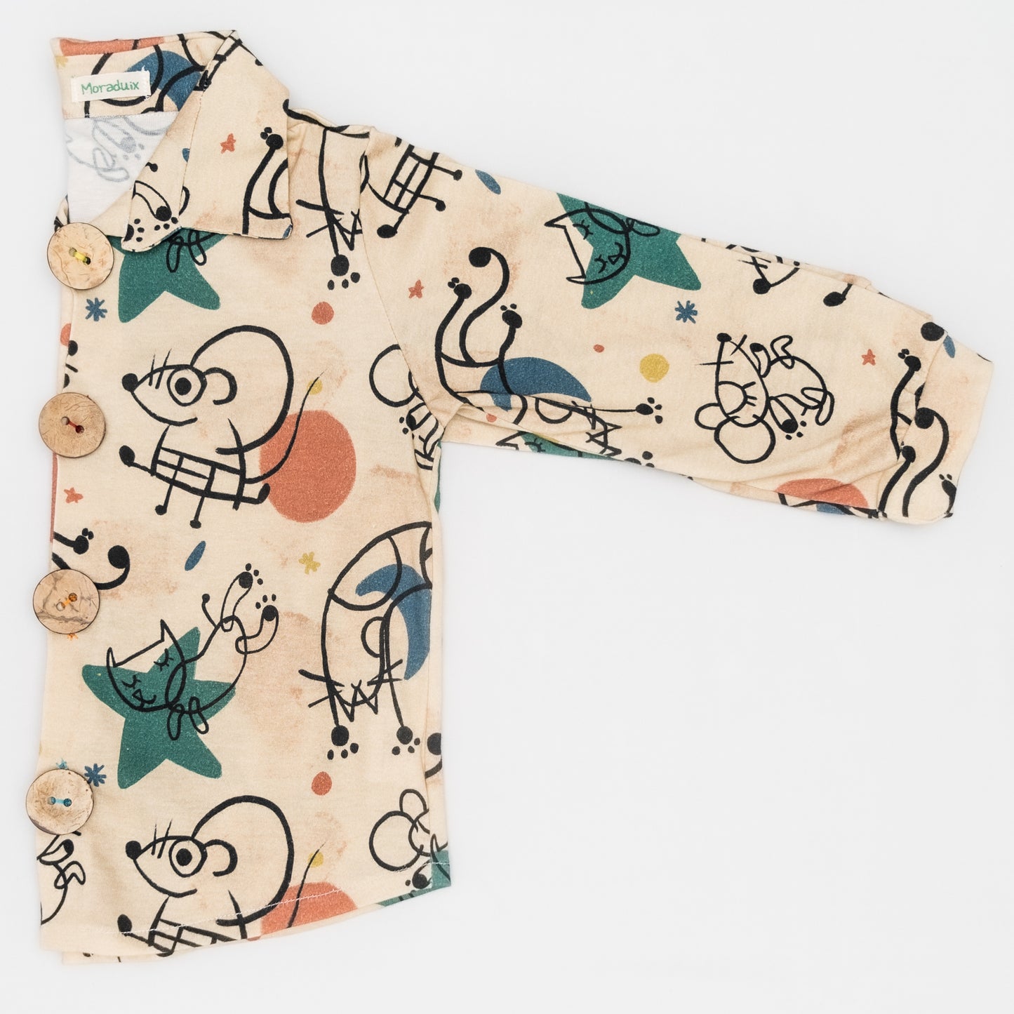 Camisa Manga Larga Niñ@s Artistas Botones Afelpada