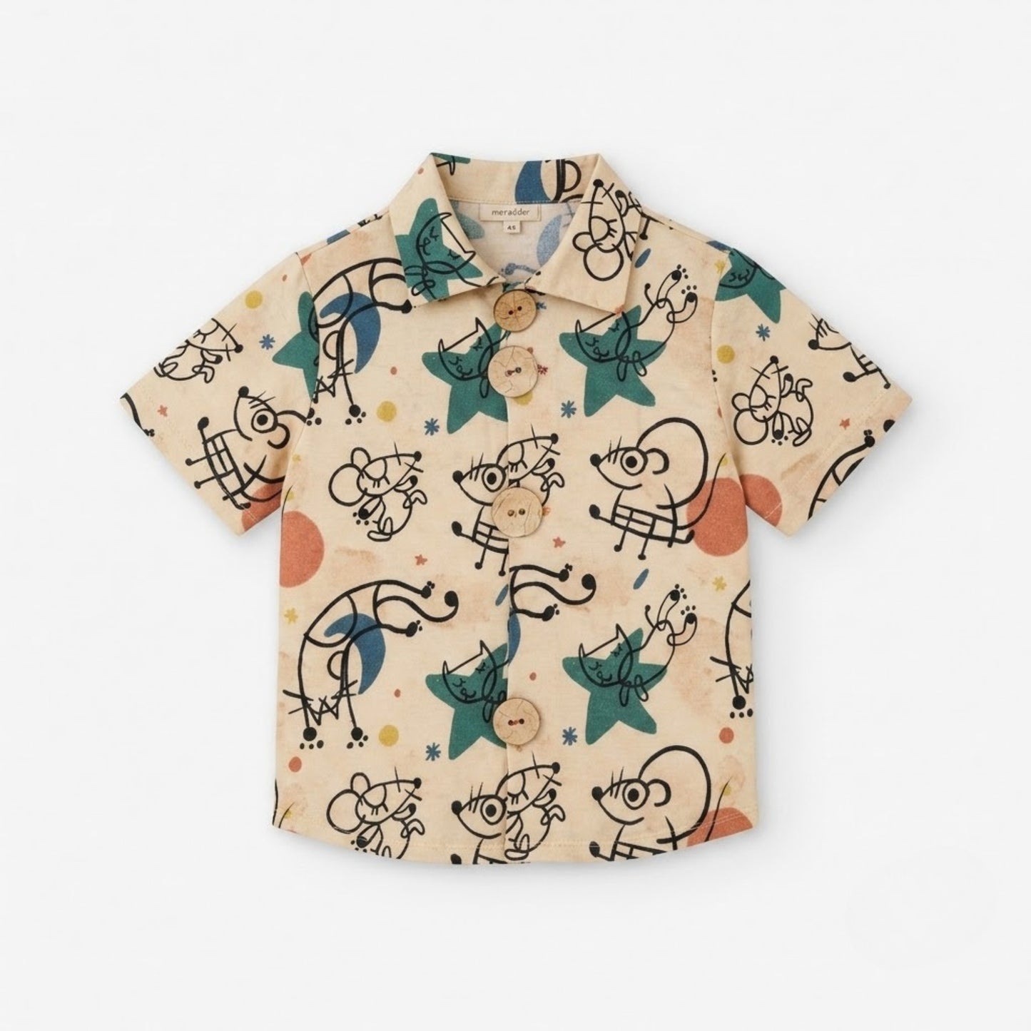 CAMISA EVOLUTIVA MANGA CORTA BOTONES RATONES