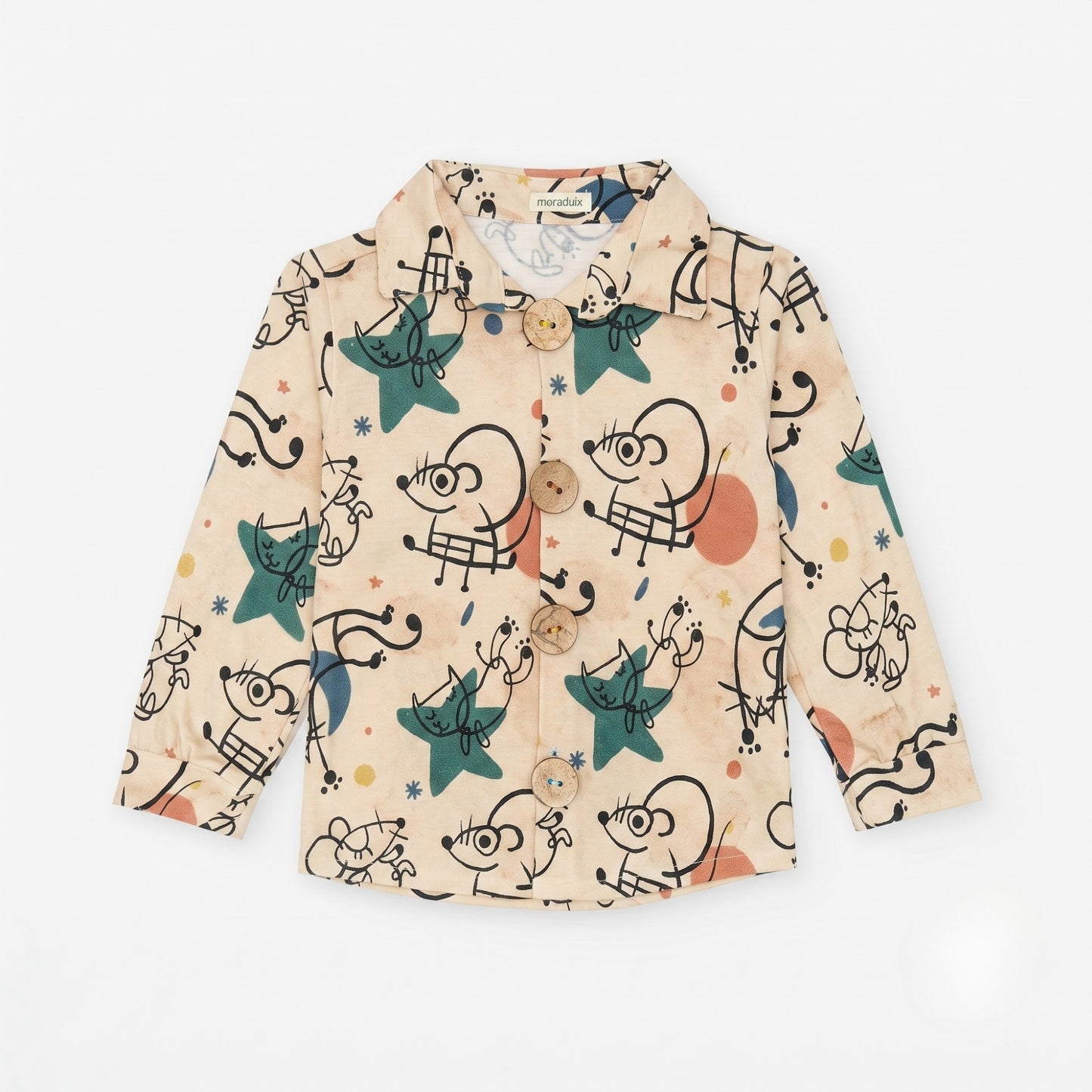CAMISA EVOLUTIVA MANGA LARGA BOTONES RATONES