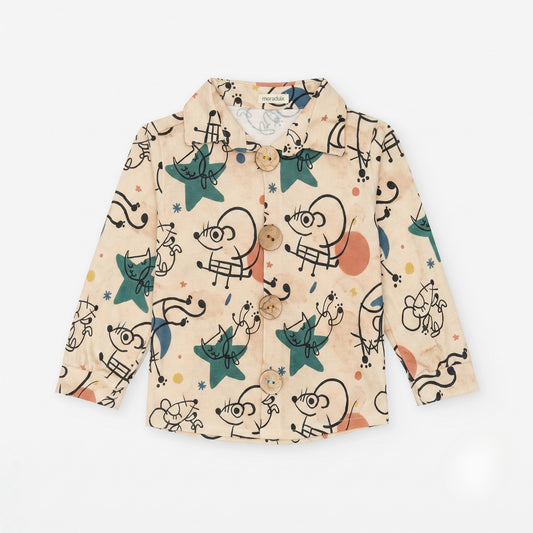 CAMISA EVOLUTIVA MANGA LARGA BOTONES RATONES