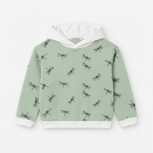 Sudadera Capucha Libélulas Verde