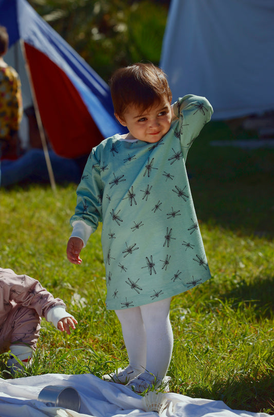 Vestido Infantil Libélulas Verde