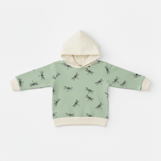 Sudadera Capucha Libélulas Verde