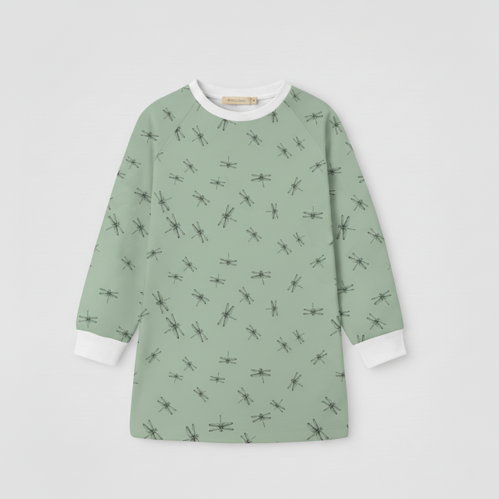 Vestido Infantil Libélulas Verde