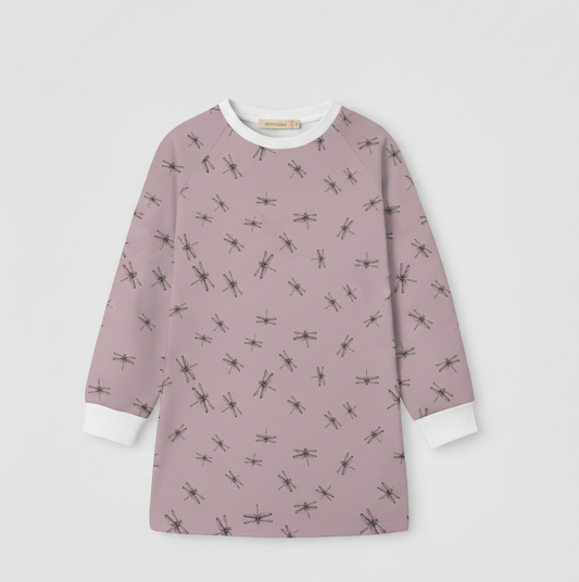 Vestido Infantil Libélulas Lila