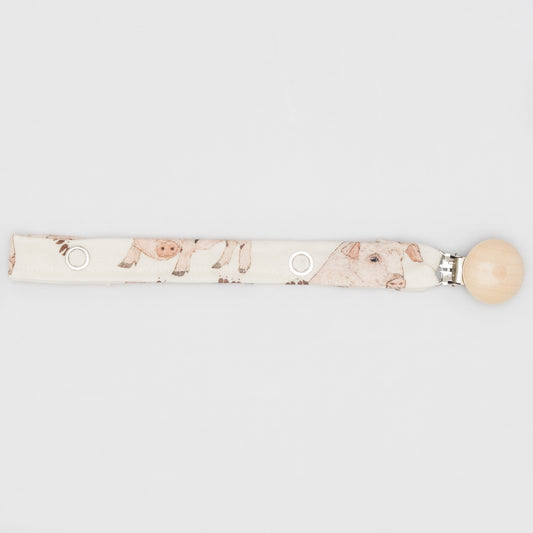 Chupetero Madera Cerditos Iggy y Pork