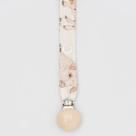 Chupetero Madera Cerditos Iggy y Pork